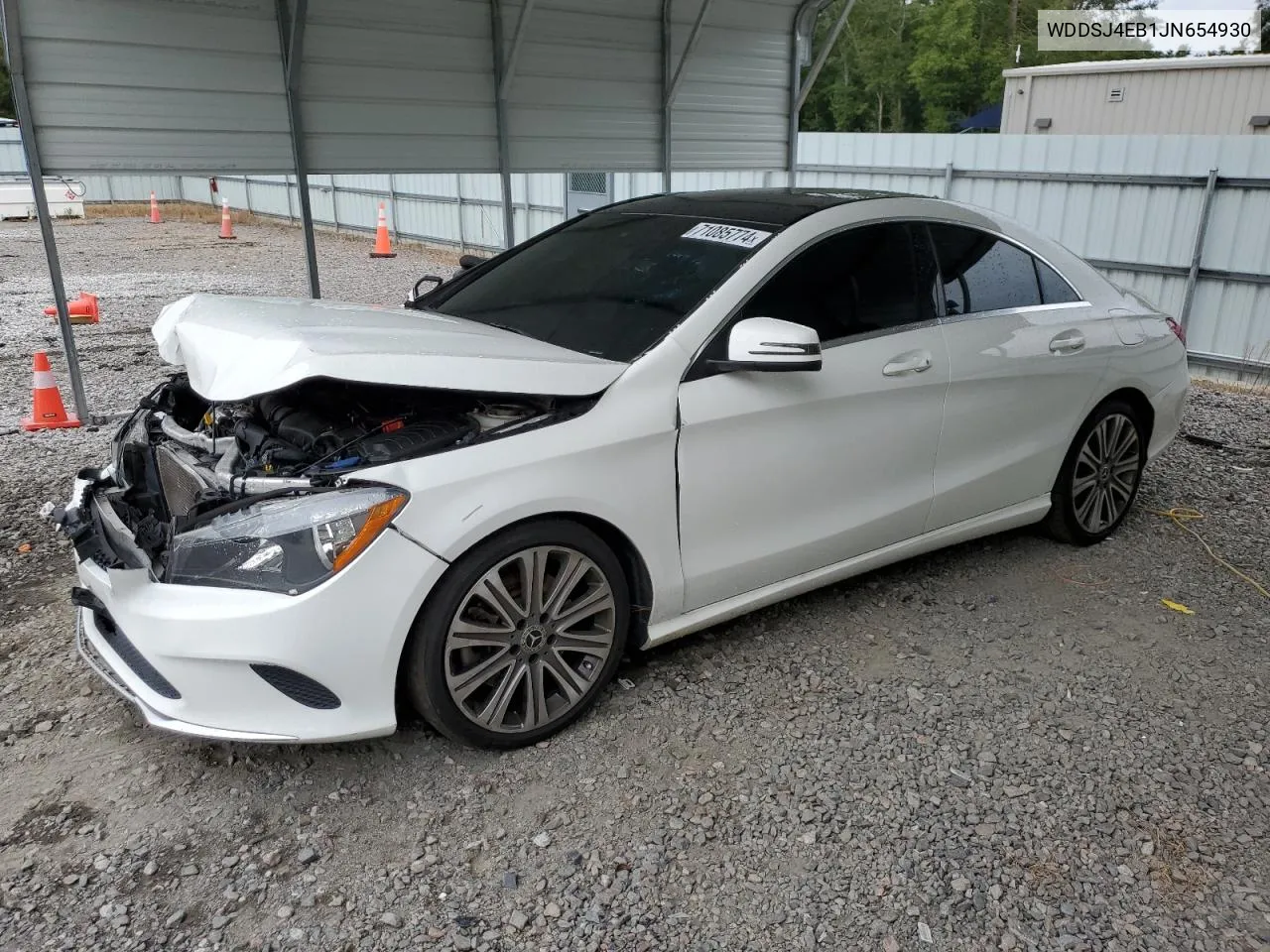 2018 Mercedes-Benz Cla 250 VIN: WDDSJ4EB1JN654930 Lot: 71085774