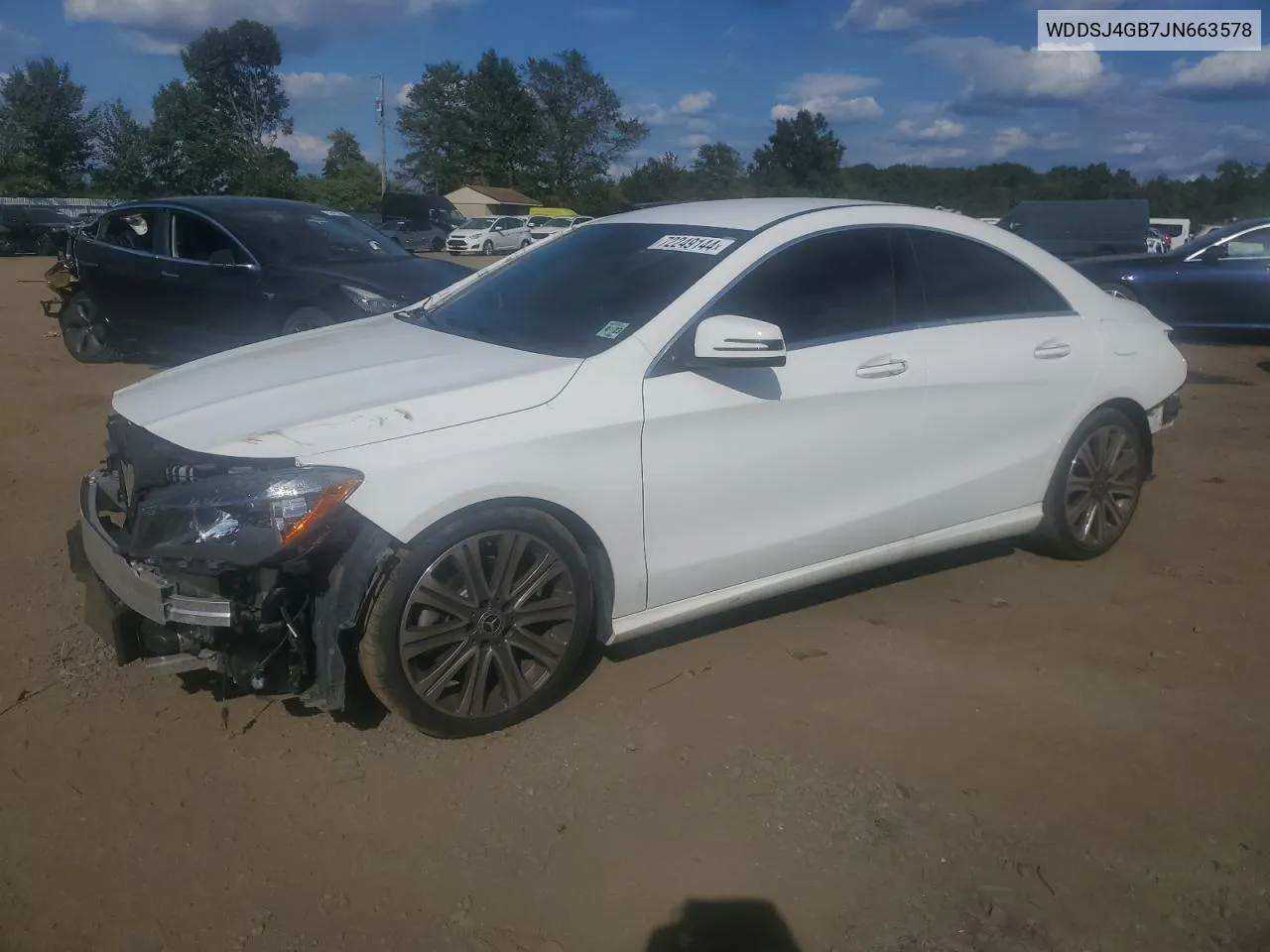 2018 Mercedes-Benz Cla 250 4Matic VIN: WDDSJ4GB7JN663578 Lot: 72249144