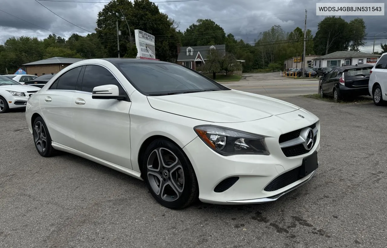 2018 Mercedes-Benz Cla 250 4Matic VIN: WDDSJ4GB8JN531543 Lot: 73561184