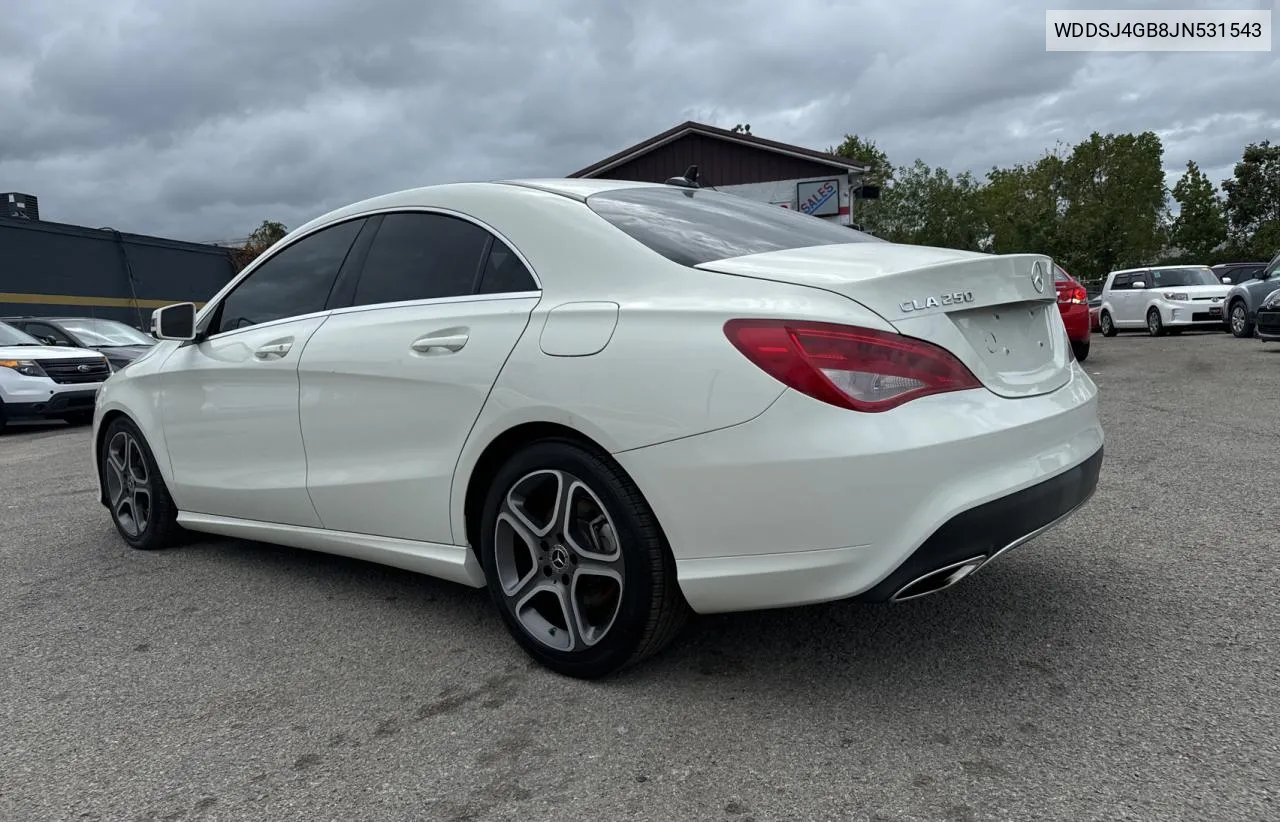 2018 Mercedes-Benz Cla 250 4Matic VIN: WDDSJ4GB8JN531543 Lot: 73561184