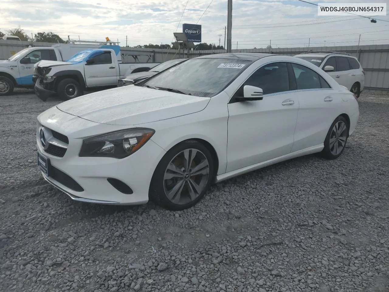 2018 Mercedes-Benz Cla 250 4Matic VIN: WDDSJ4GB0JN654317 Lot: 73712374