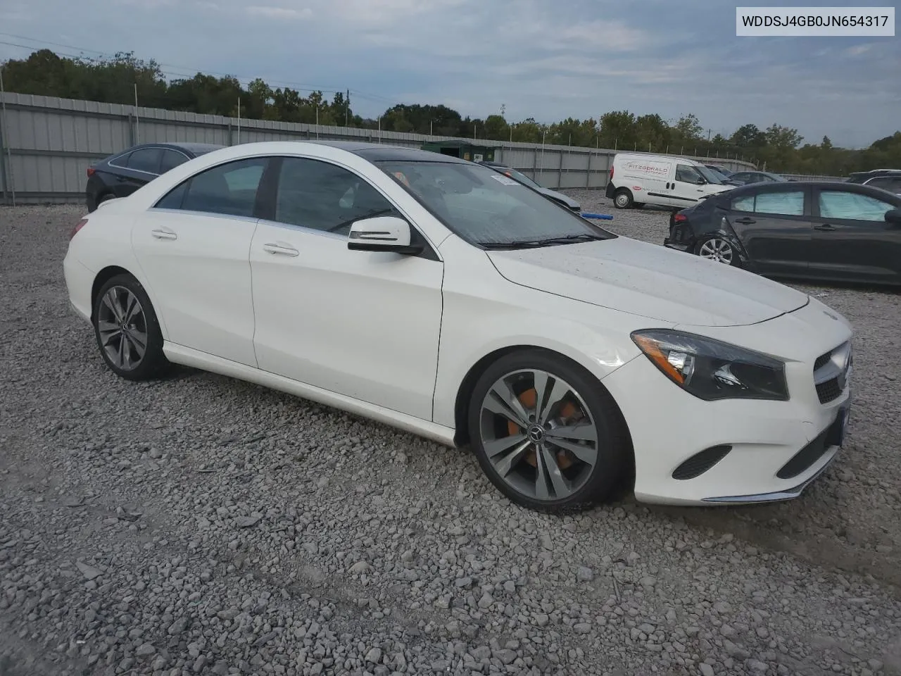 2018 Mercedes-Benz Cla 250 4Matic VIN: WDDSJ4GB0JN654317 Lot: 73712374