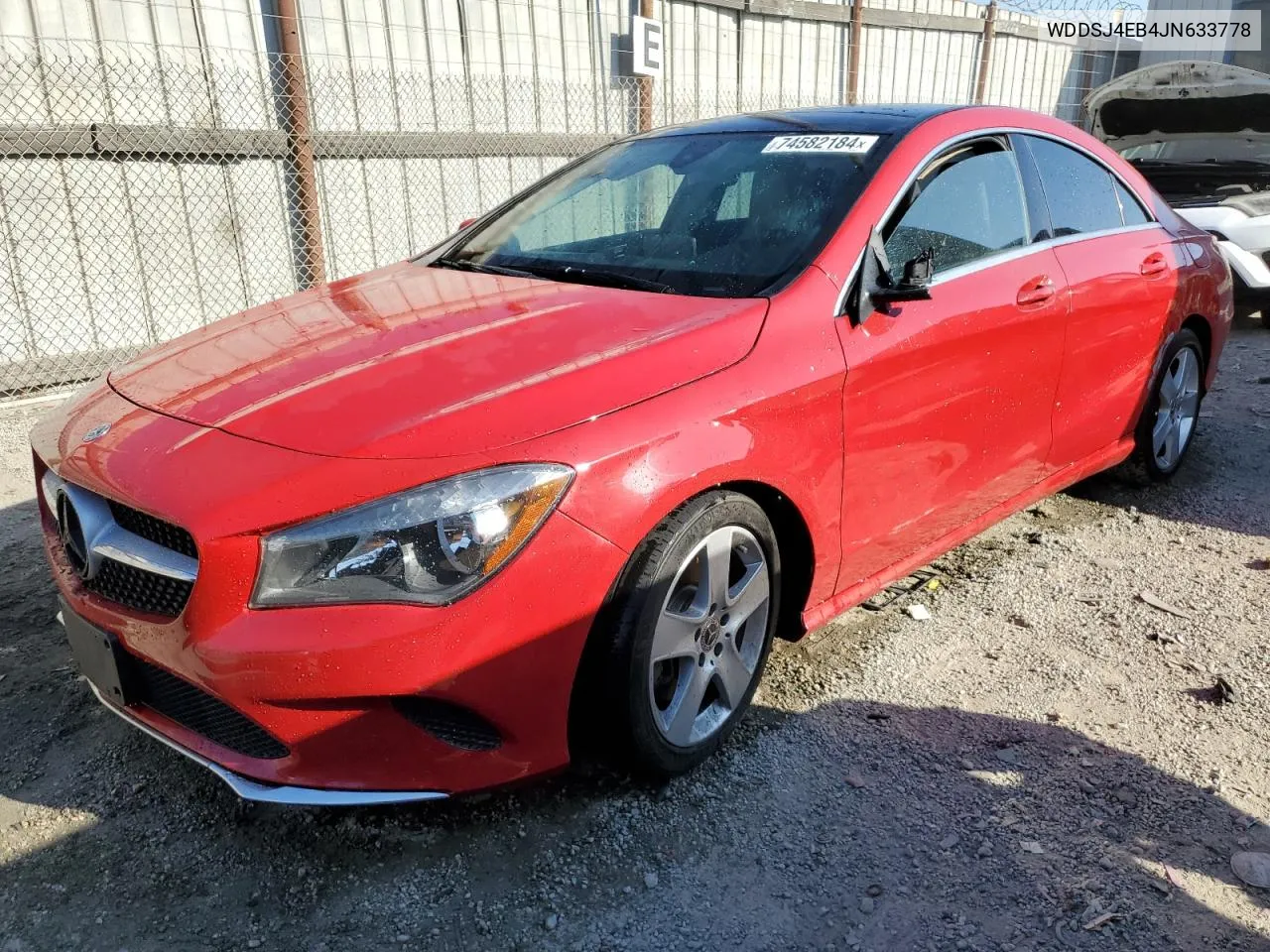 2018 Mercedes-Benz Cla 250 VIN: WDDSJ4EB4JN633778 Lot: 74582184