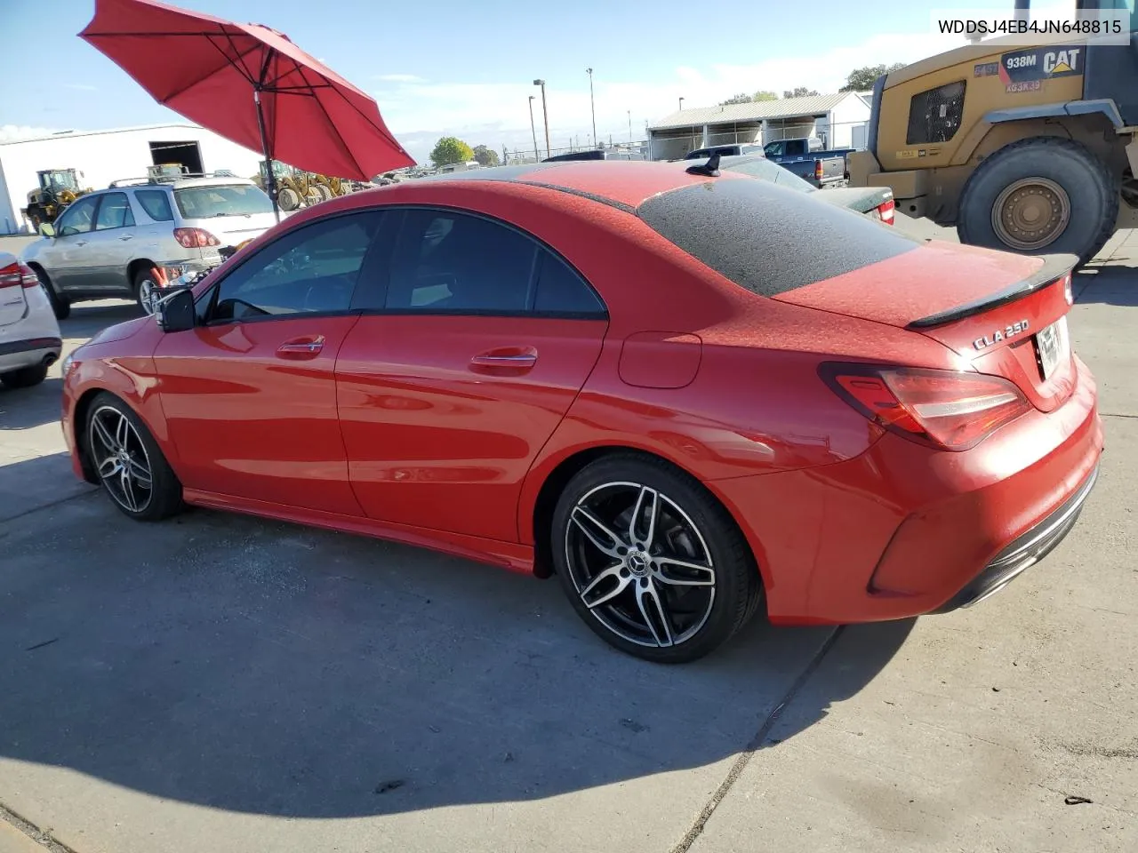 2018 Mercedes-Benz Cla 250 VIN: WDDSJ4EB4JN648815 Lot: 76581644