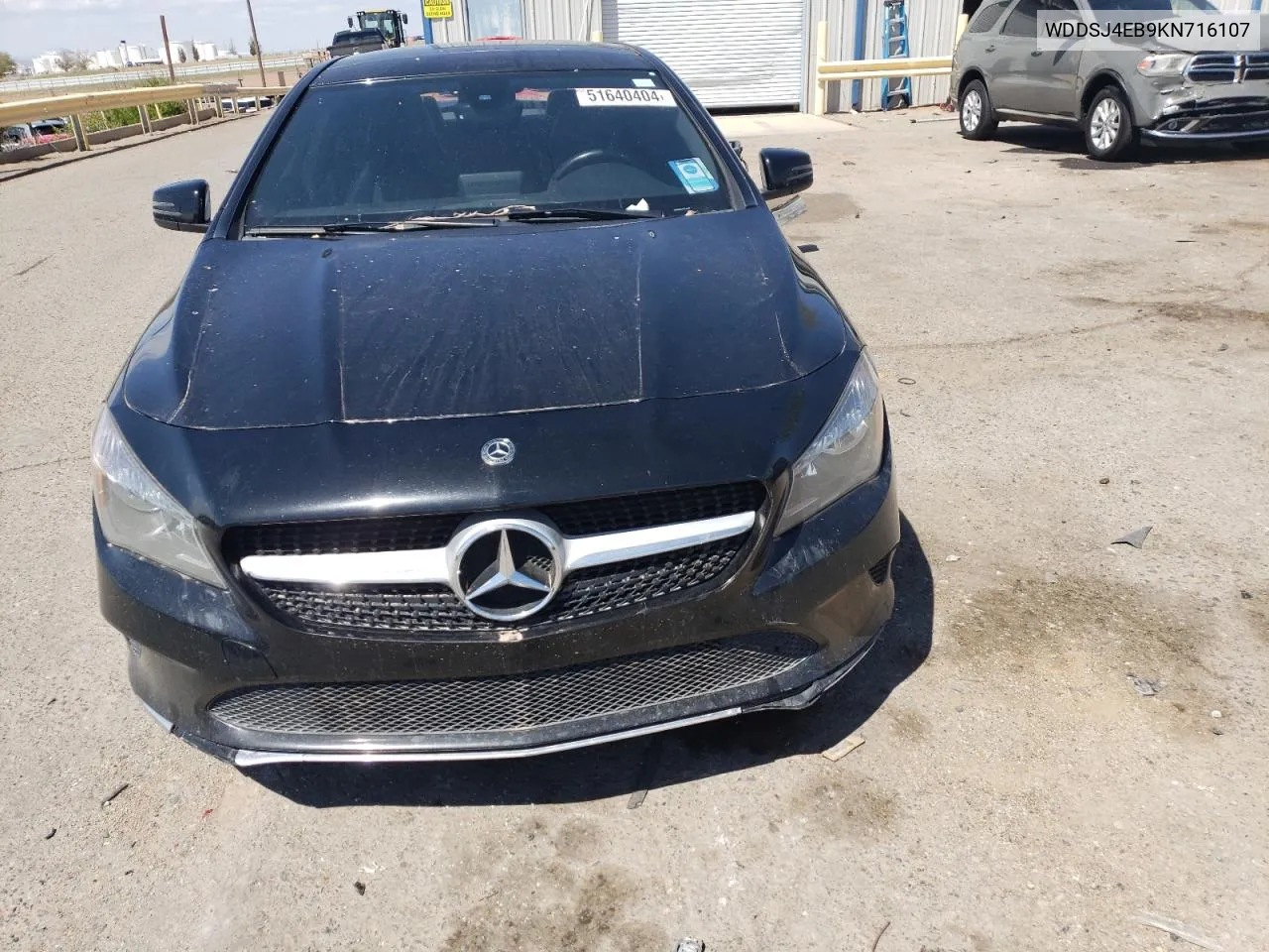 2019 Mercedes-Benz Cla 250 VIN: WDDSJ4EB9KN716107 Lot: 51640404