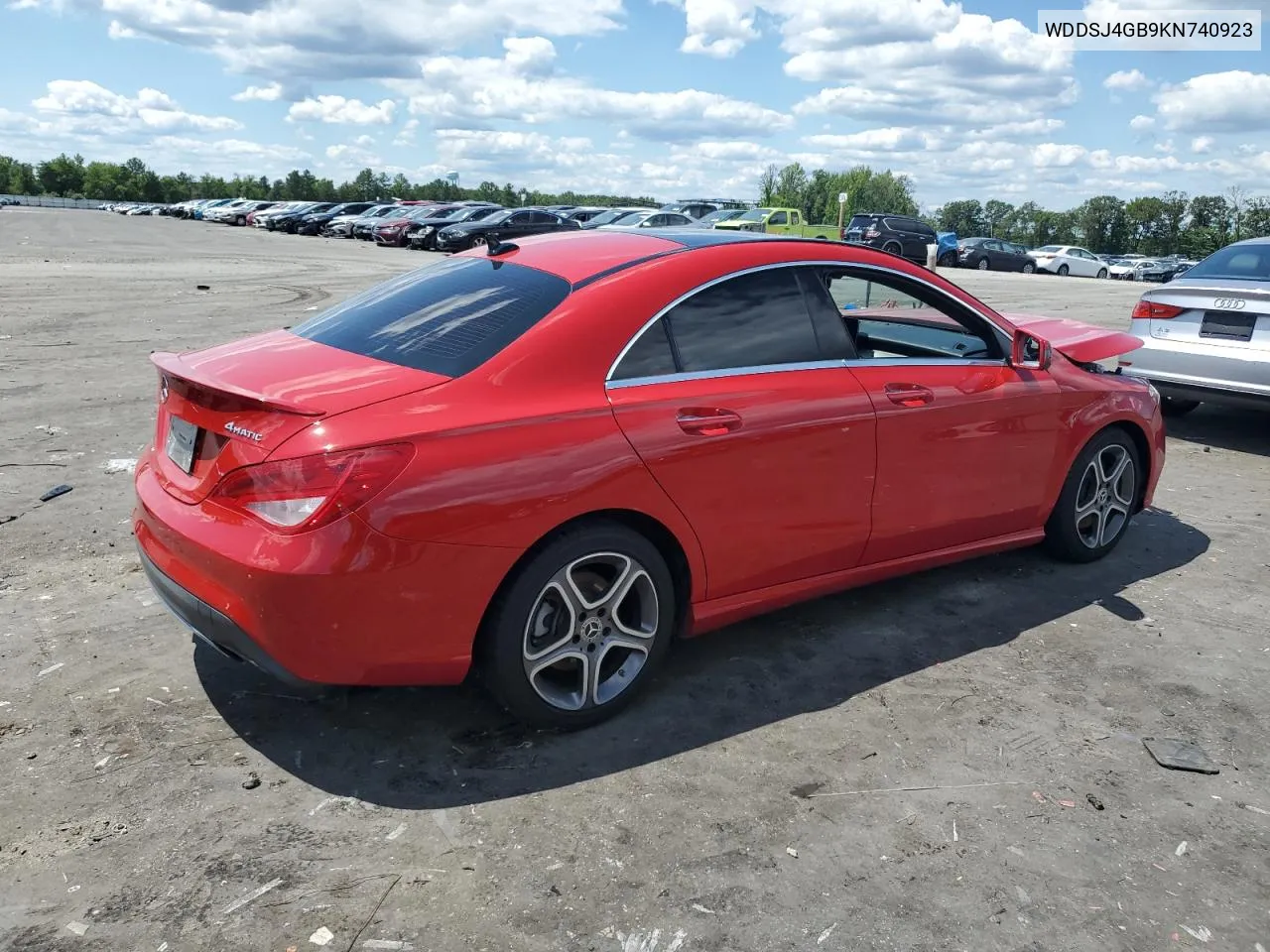 2019 Mercedes-Benz Cla 250 4Matic VIN: WDDSJ4GB9KN740923 Lot: 61532824