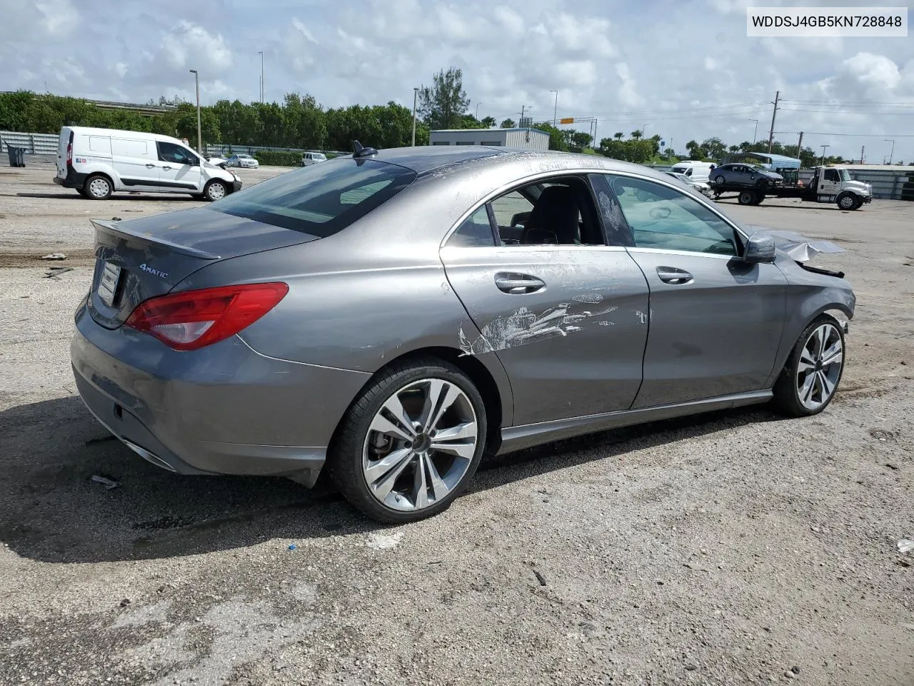 2019 Mercedes-Benz Cla 250 4Matic VIN: WDDSJ4GB5KN728848 Lot: 70183714