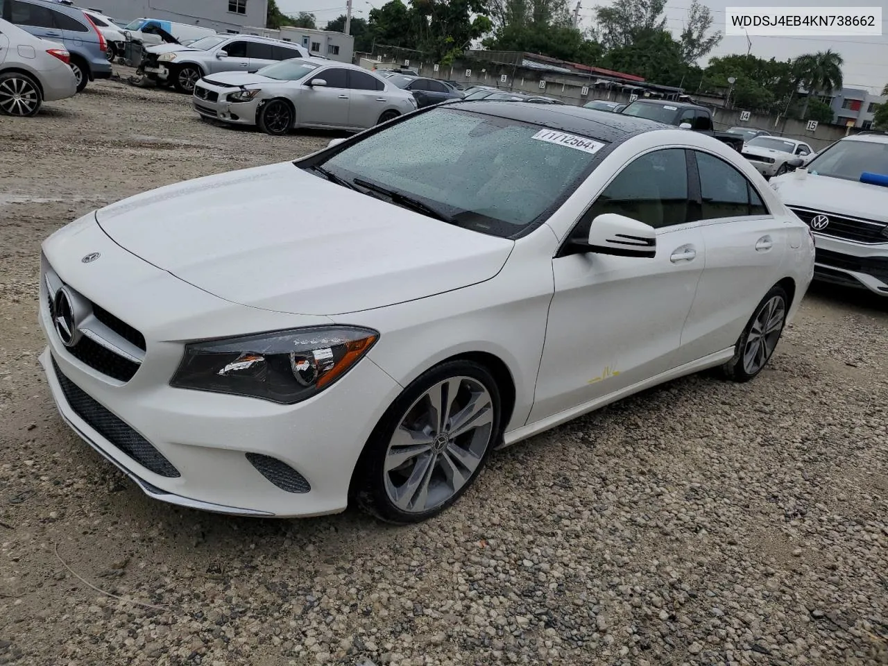 2019 Mercedes-Benz Cla 250 VIN: WDDSJ4EB4KN738662 Lot: 71712564