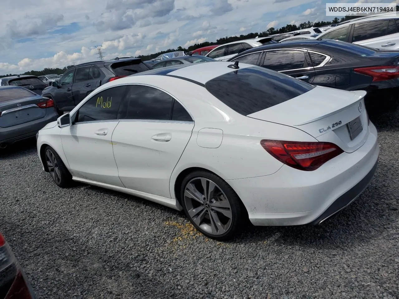 2019 Mercedes-Benz Cla 250 VIN: WDDSJ4EB6KN719434 Lot: 73812424