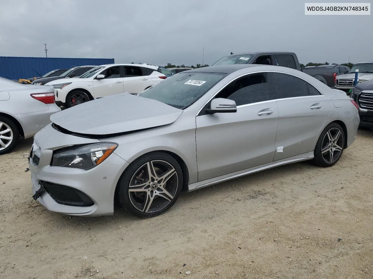 2019 Mercedes-Benz Cla 250 4Matic VIN: WDDSJ4GB2KN748345 Lot: 74170264