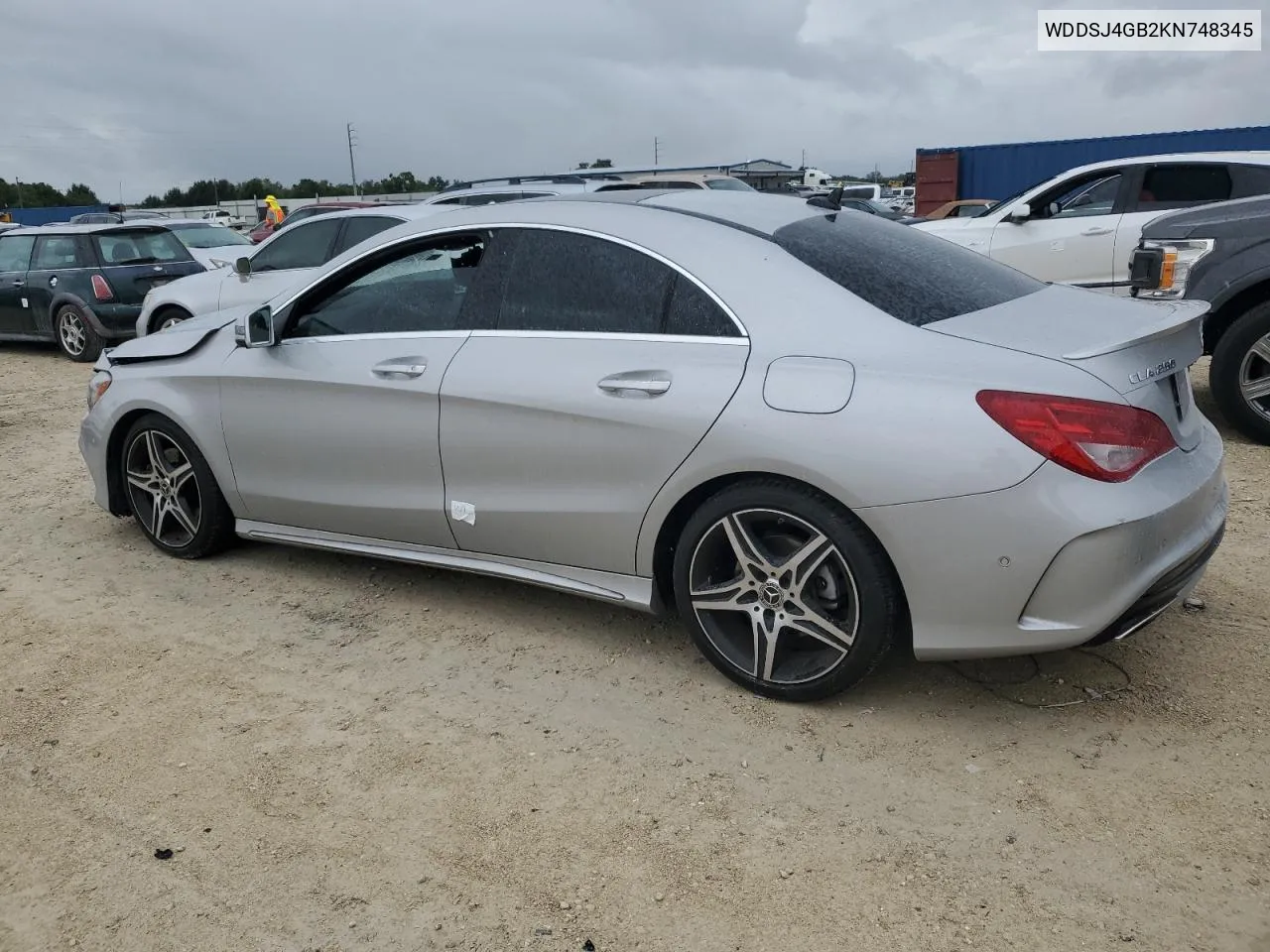 2019 Mercedes-Benz Cla 250 4Matic VIN: WDDSJ4GB2KN748345 Lot: 74170264