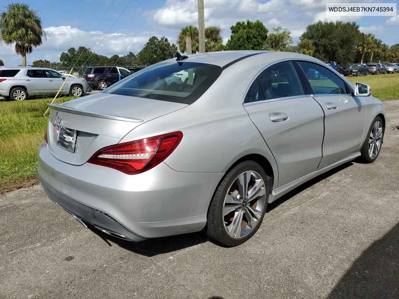 2019 Mercedes-Benz Cla 250 VIN: WDDSJ4EB7KN745394 Lot: 74432114