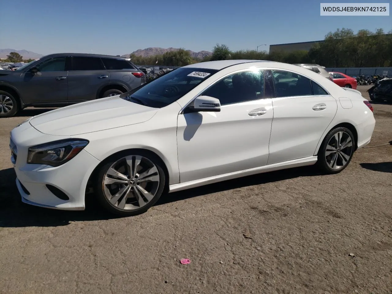 2019 Mercedes-Benz Cla 250 VIN: WDDSJ4EB9KN742125 Lot: 74994334