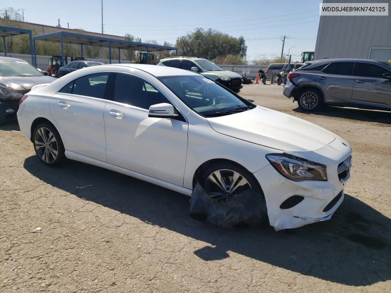 2019 Mercedes-Benz Cla 250 VIN: WDDSJ4EB9KN742125 Lot: 74994334