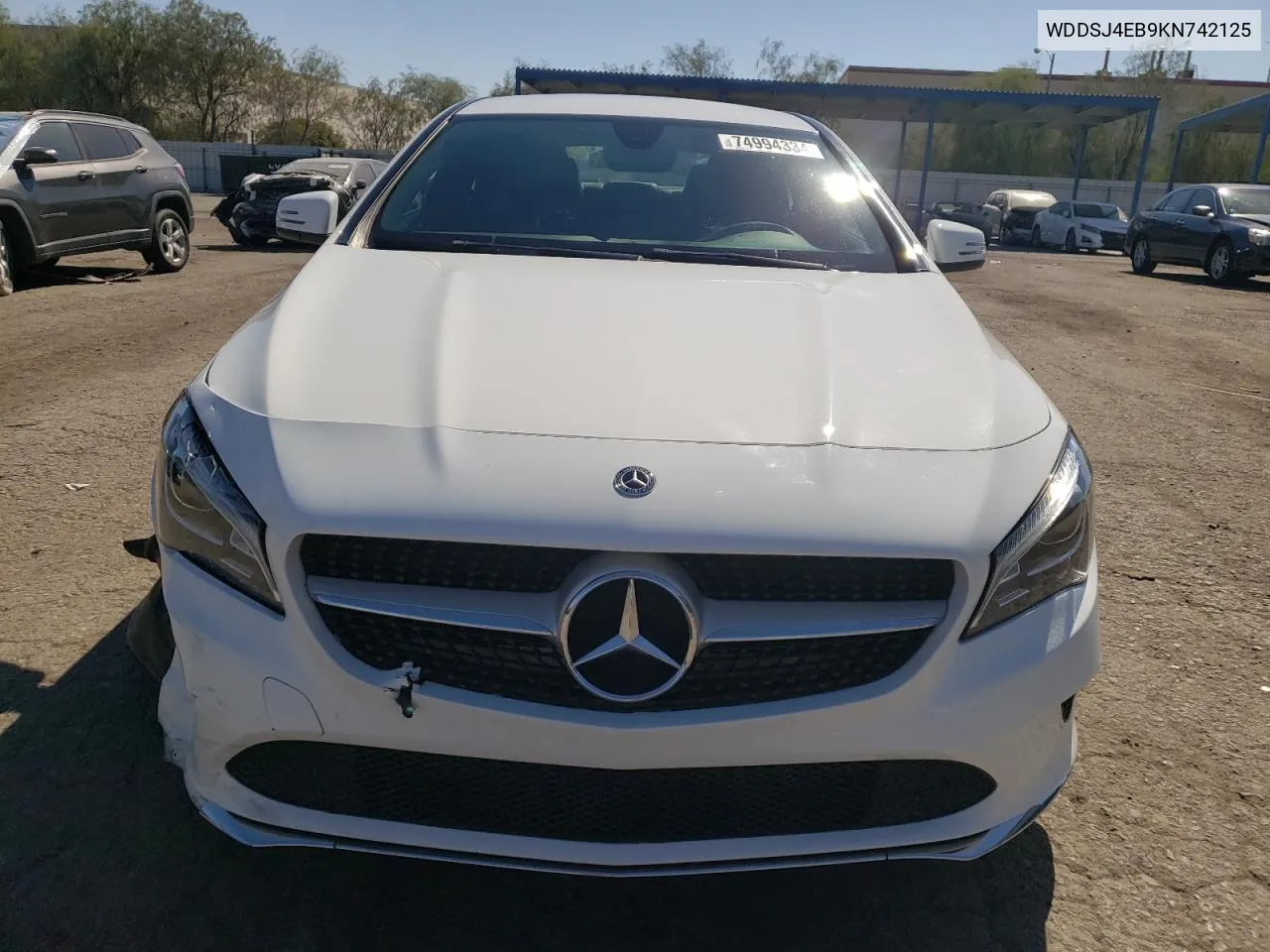 2019 Mercedes-Benz Cla 250 VIN: WDDSJ4EB9KN742125 Lot: 74994334