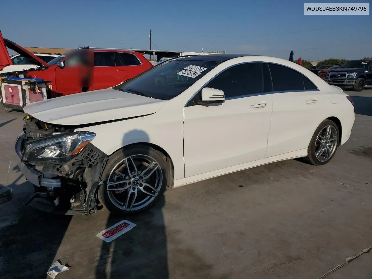 2019 Mercedes-Benz Cla 250 VIN: WDDSJ4EB3KN749796 Lot: 75515754