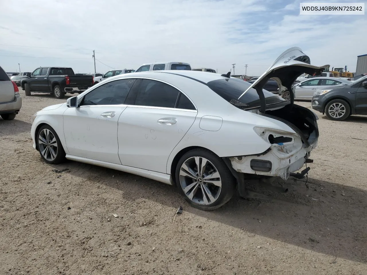 2019 Mercedes-Benz Cla 250 4Matic VIN: WDDSJ4GB9KN725242 Lot: 77977954