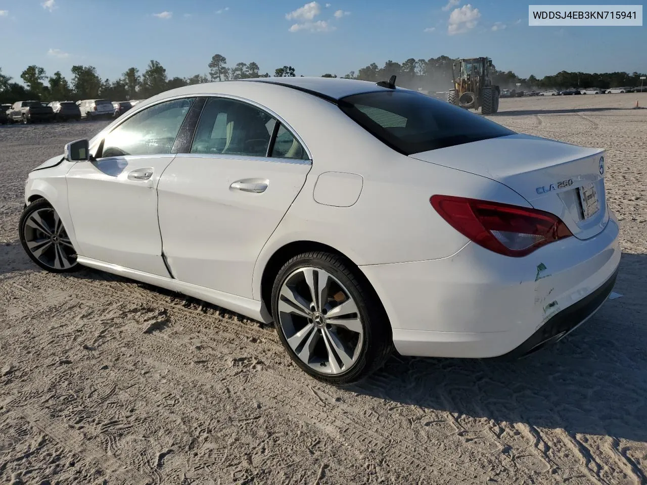 2019 Mercedes-Benz Cla 250 VIN: WDDSJ4EB3KN715941 Lot: 78150374