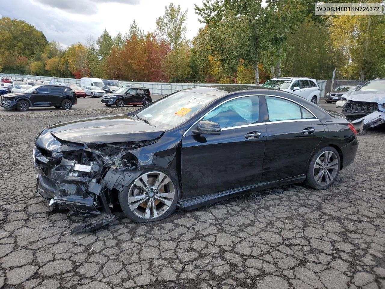 2019 Mercedes-Benz Cla 250 VIN: WDDSJ4EB1KN726372 Lot: 78190284