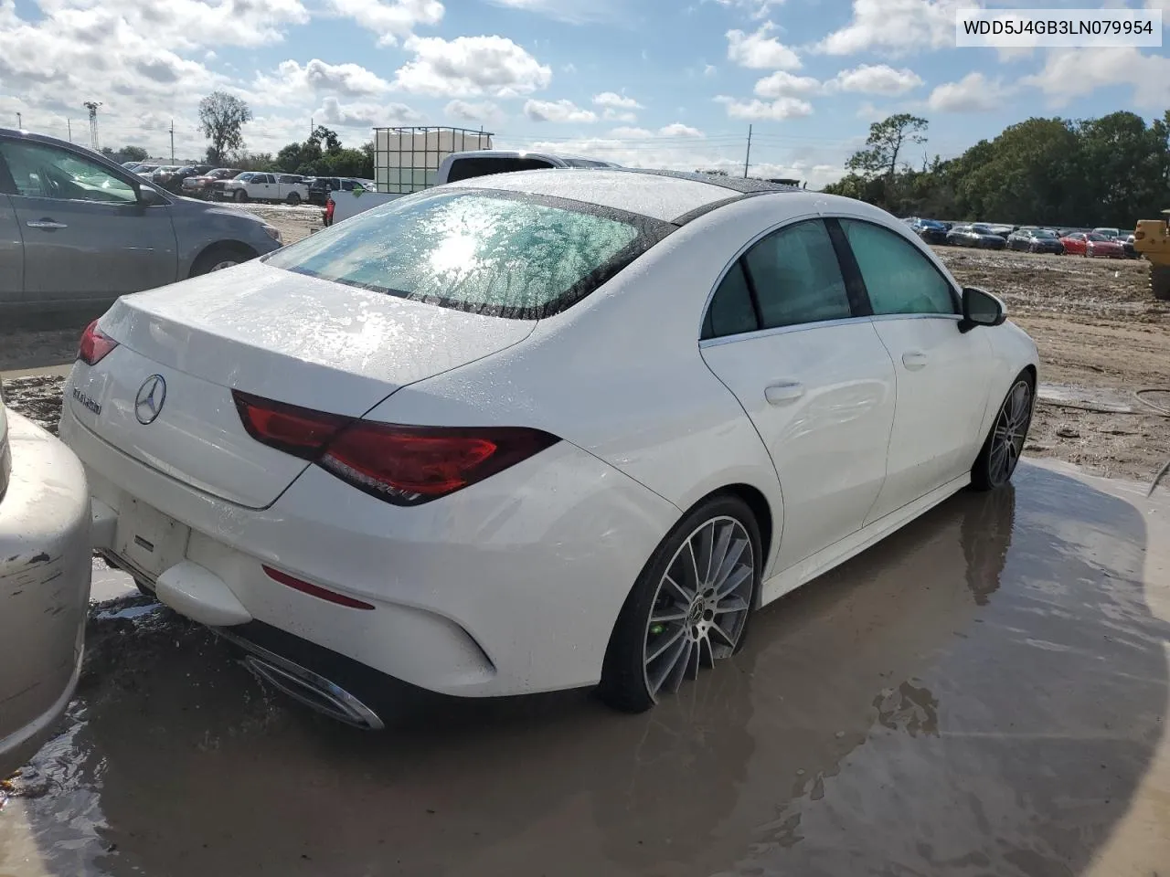 2020 Mercedes-Benz Cla 250 VIN: WDD5J4GB3LN079954 Lot: 73884654