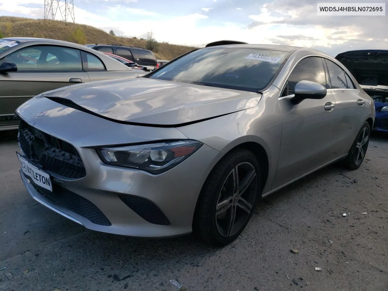 2020 Mercedes-Benz Cla 250 4Matic VIN: WDD5J4HB5LN072695 Lot: 74339574