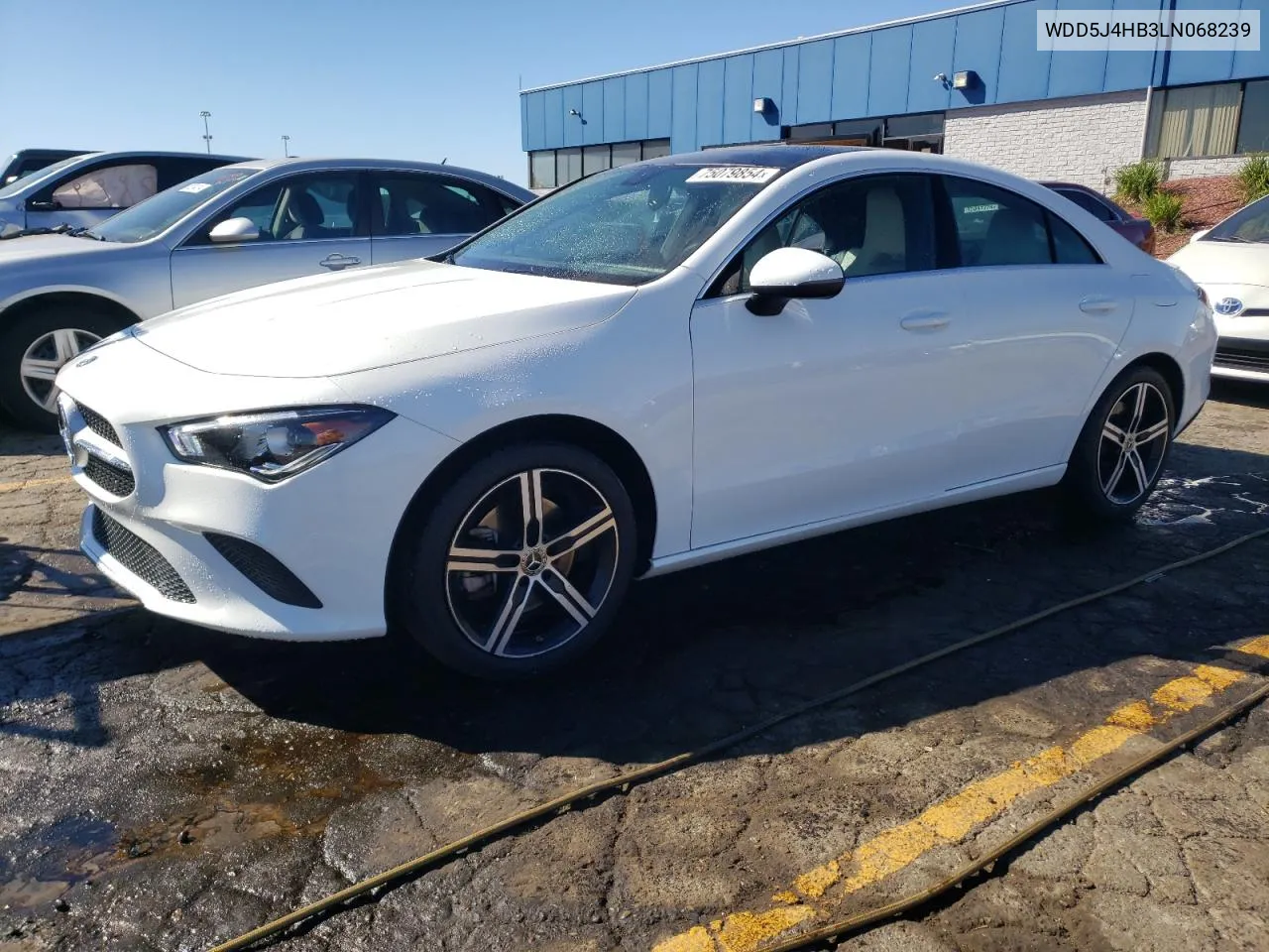 2020 Mercedes-Benz Cla 250 4Matic VIN: WDD5J4HB3LN068239 Lot: 75079854