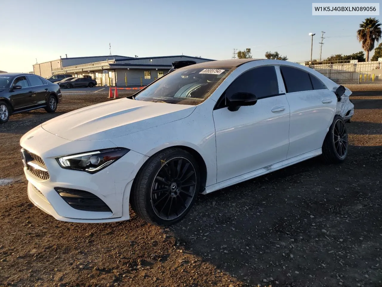 2020 Mercedes-Benz Cla 250 VIN: W1K5J4GBXLN089056 Lot: 80655754