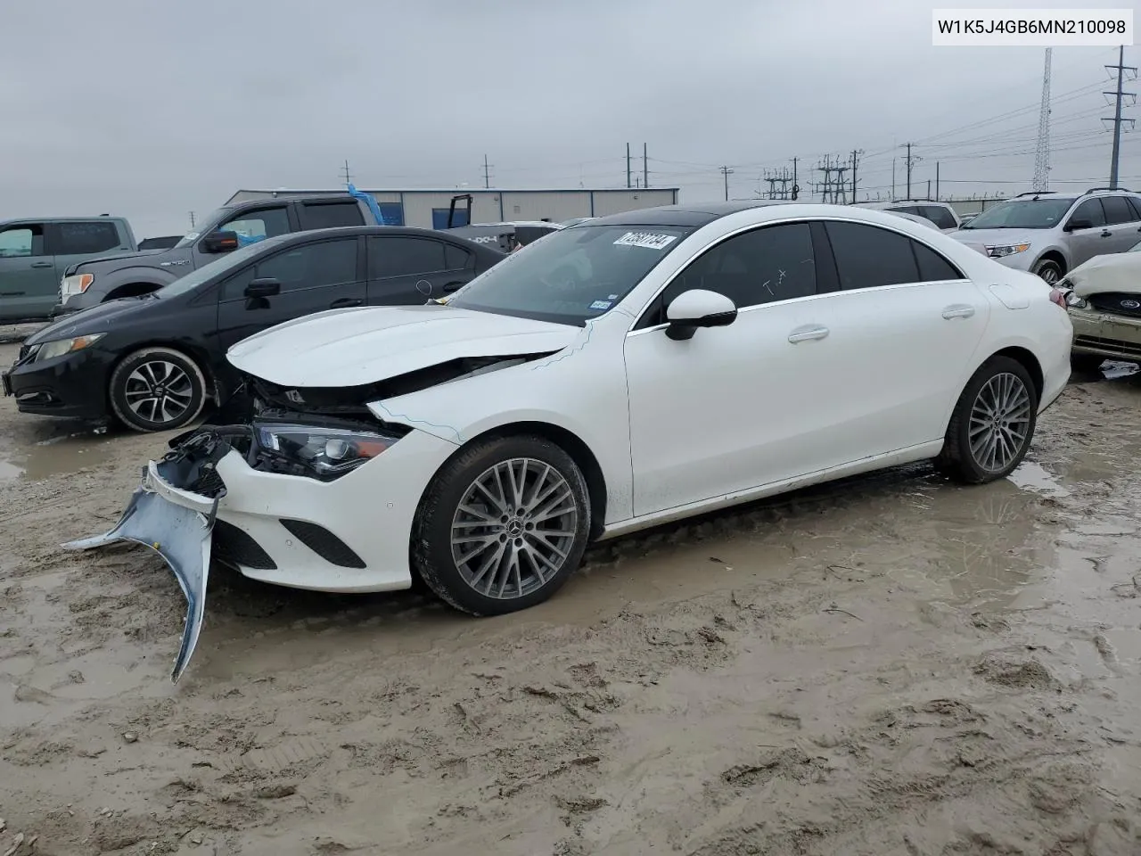 2021 Mercedes-Benz Cla 250 VIN: W1K5J4GB6MN210098 Lot: 72587734