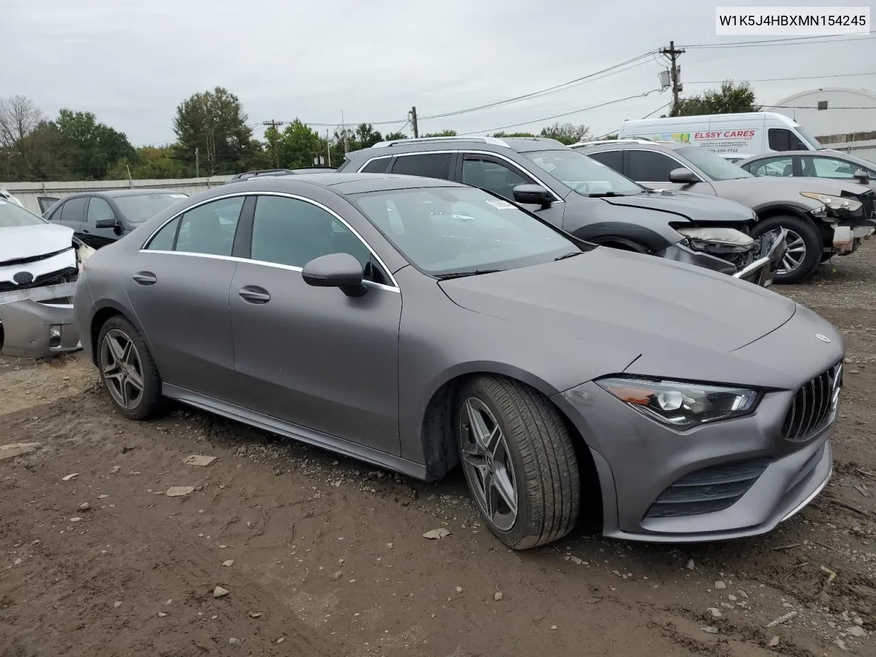 2021 Mercedes-Benz Cla 250 4Matic VIN: W1K5J4HBXMN154245 Lot: 72768224