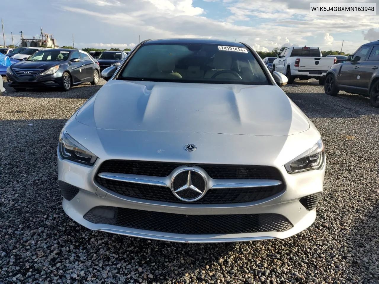 2021 Mercedes-Benz Cla 250 VIN: W1K5J4GBXMN163948 Lot: 74191444