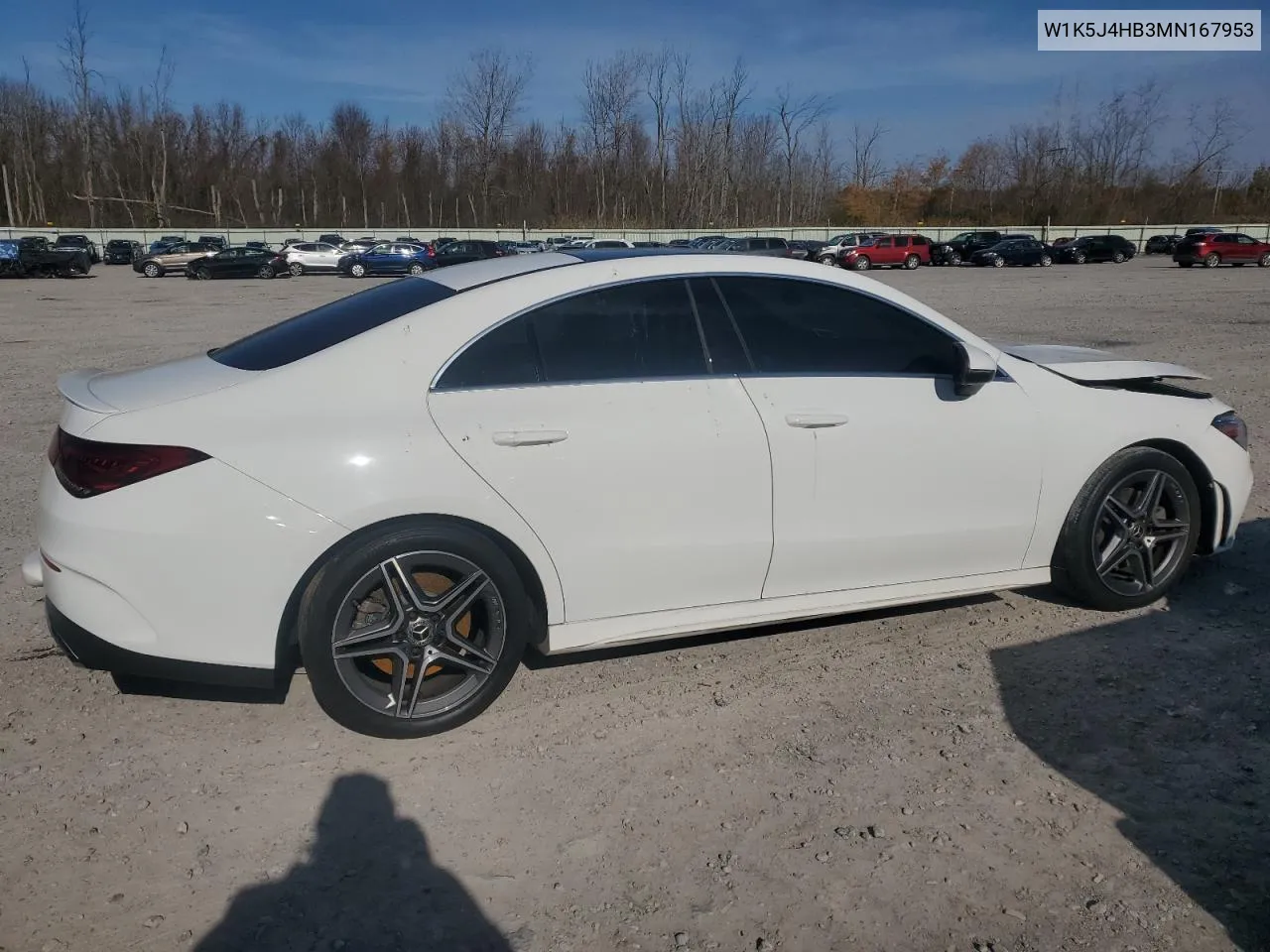 2021 Mercedes-Benz Cla 250 4Matic VIN: W1K5J4HB3MN167953 Lot: 78041084