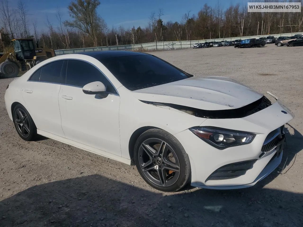 2021 Mercedes-Benz Cla 250 4Matic VIN: W1K5J4HB3MN167953 Lot: 78041084