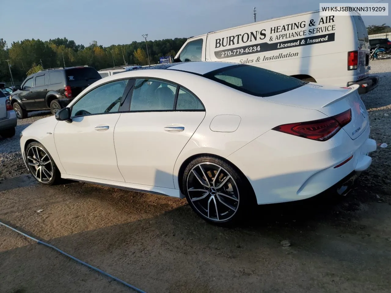 2022 Mercedes-Benz Cla Amg 35 4Matic VIN: W1K5J5BBXNN319209 Lot: 69269304