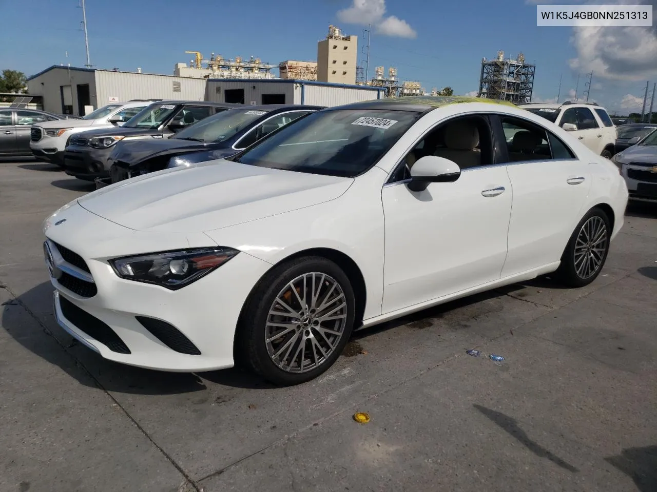 2022 Mercedes-Benz Cla 250 VIN: W1K5J4GB0NN251313 Lot: 72457024