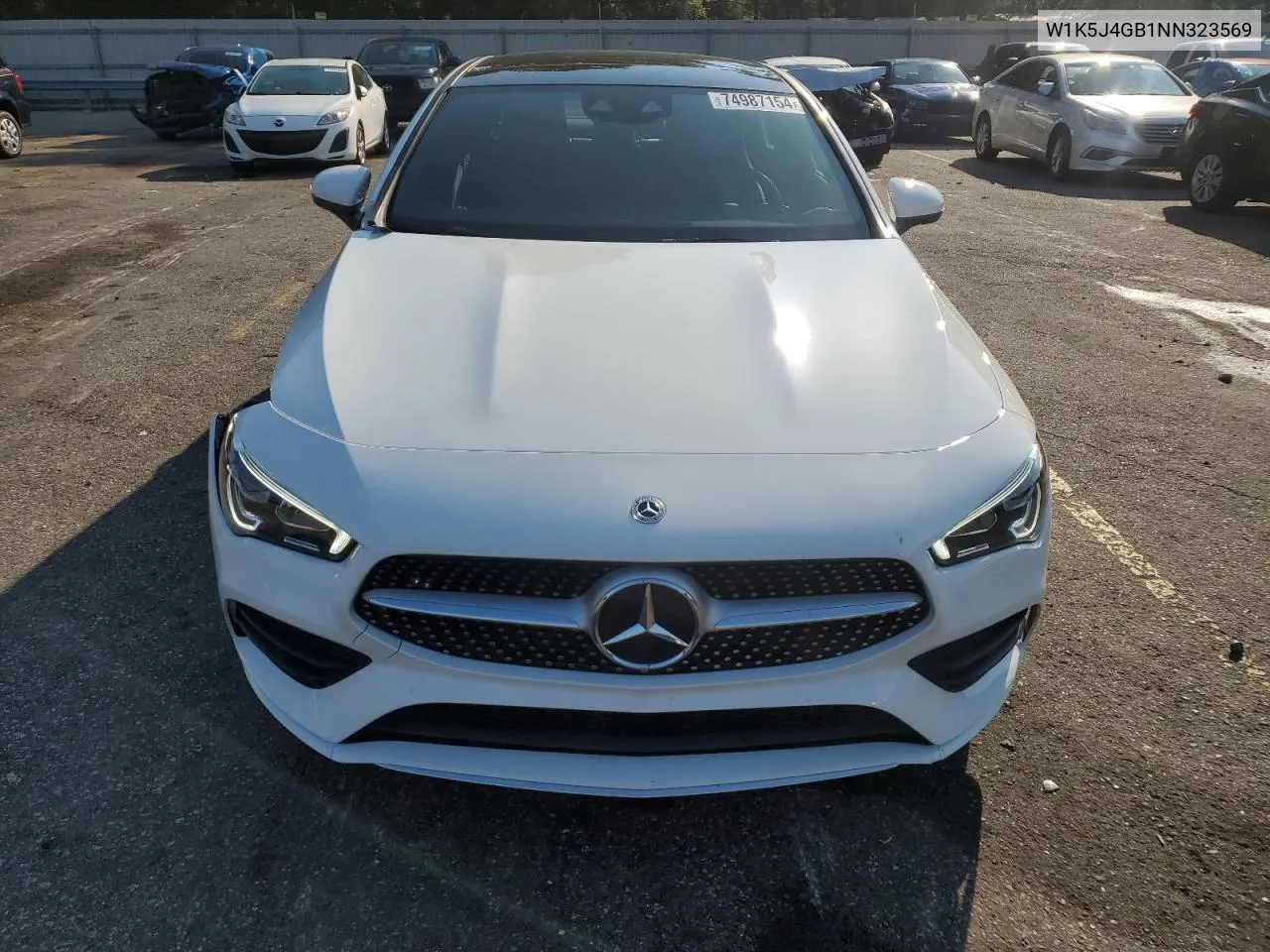 2022 Mercedes-Benz Cla 250 VIN: W1K5J4GB1NN323569 Lot: 74987154