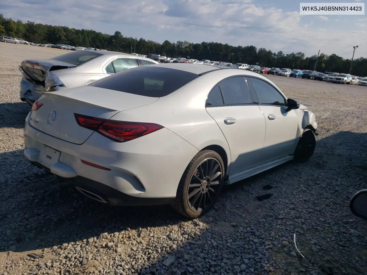 2022 Mercedes-Benz Cla 250 VIN: W1K5J4GB5NN314423 Lot: 76011334