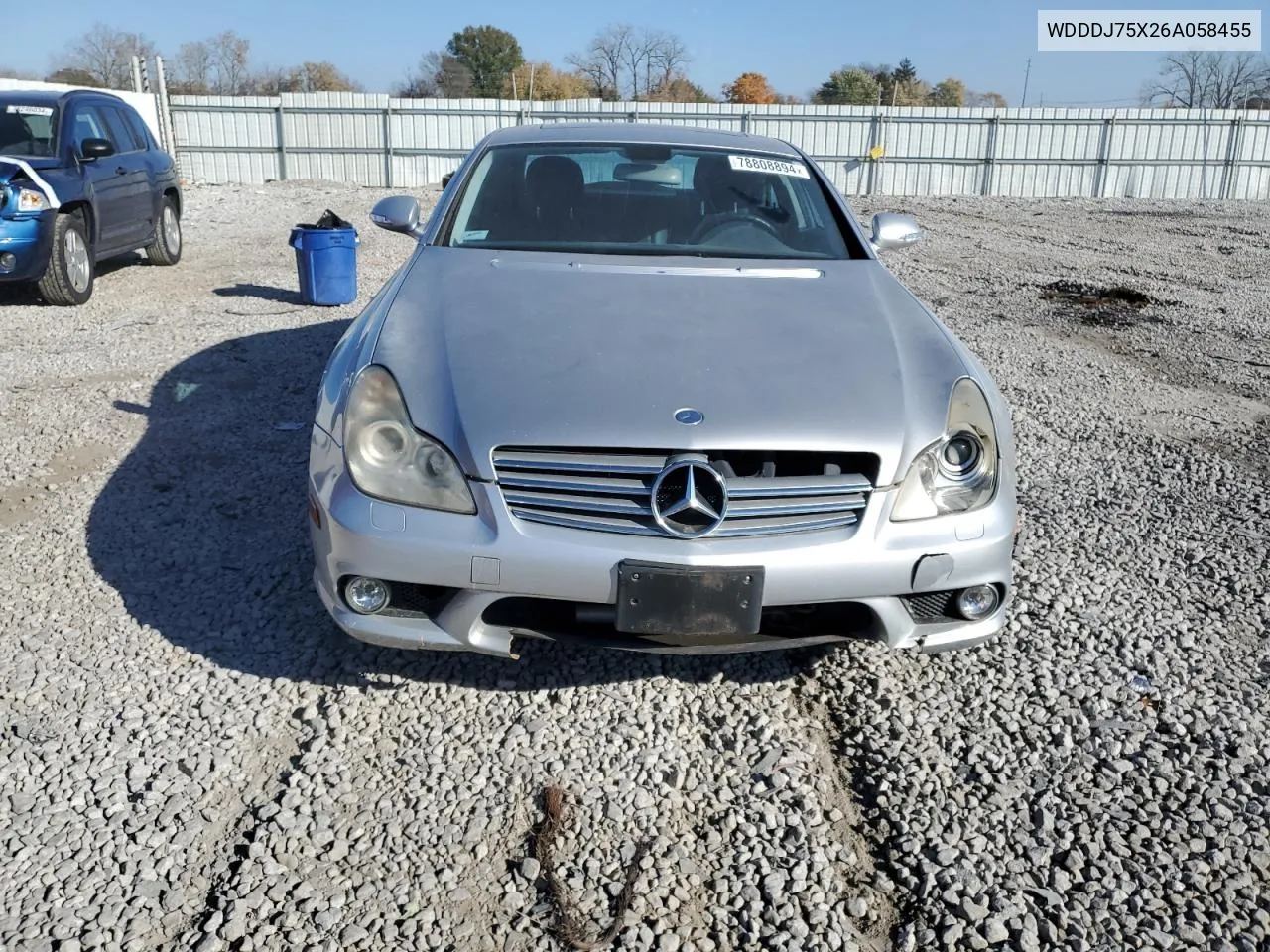 2006 Mercedes-Benz Cls 500C VIN: WDDDJ75X26A058455 Lot: 78808894