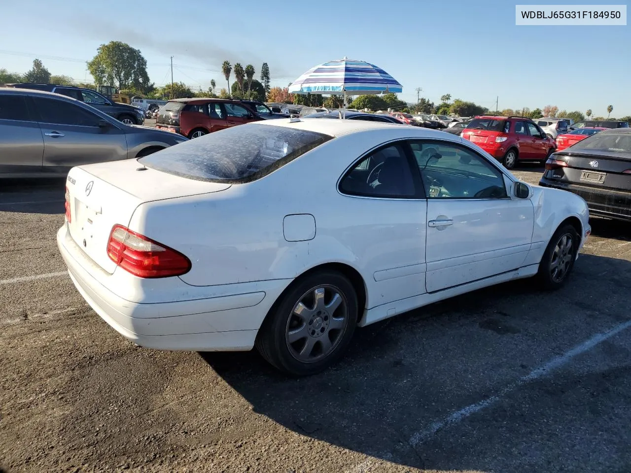 2001 Mercedes-Benz Clk 320 VIN: WDBLJ65G31F184950 Lot: 80781964