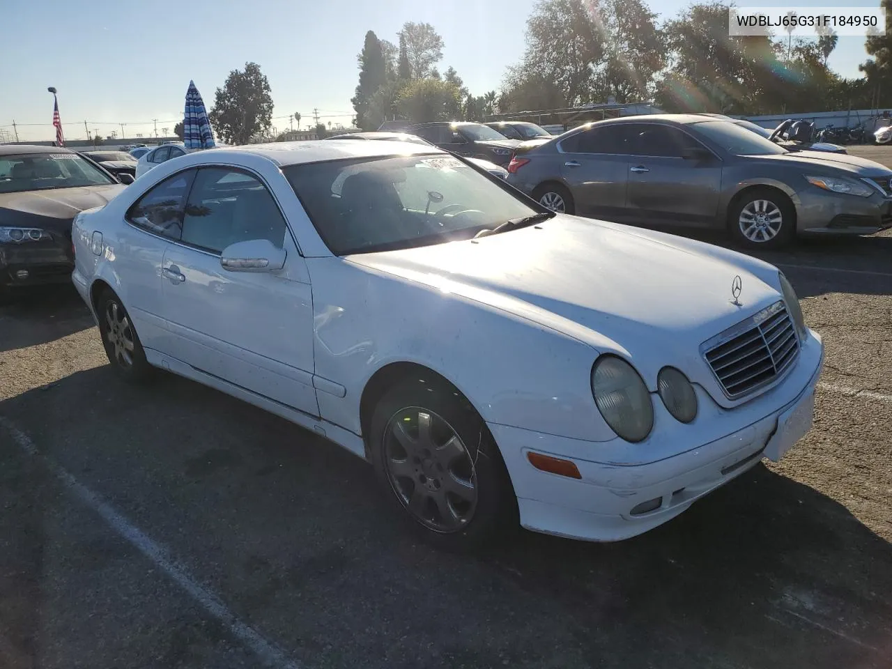 2001 Mercedes-Benz Clk 320 VIN: WDBLJ65G31F184950 Lot: 80781964