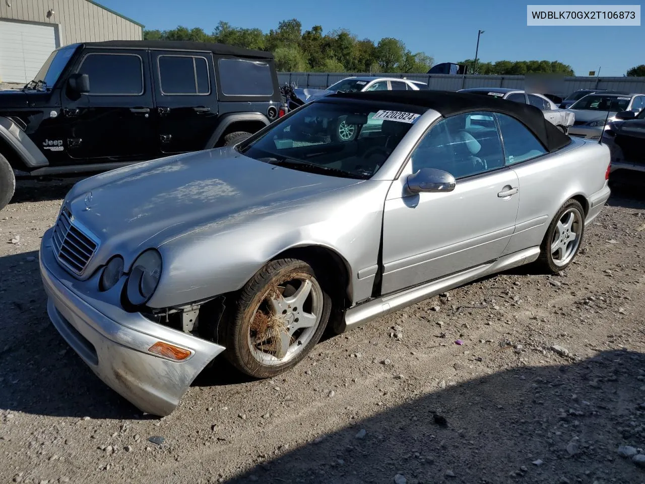 2002 Mercedes-Benz Clk 430 VIN: WDBLK70GX2T106873 Lot: 71202824