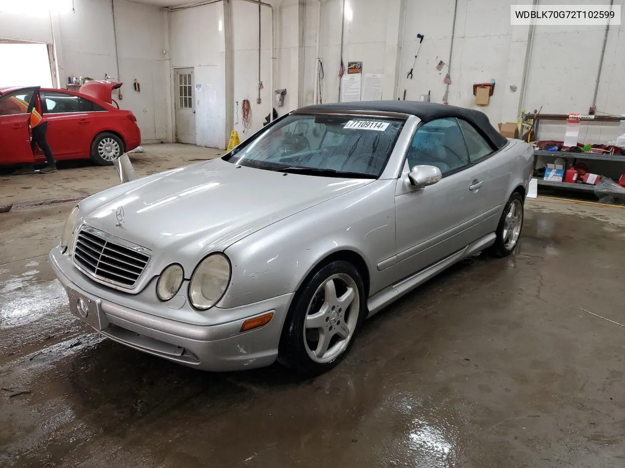 2002 Mercedes-Benz Clk 430 VIN: WDBLK70G72T102599 Lot: 77109114