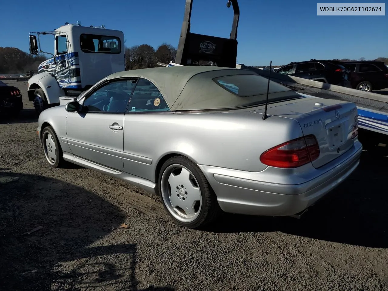 2002 Mercedes-Benz Clk 430 VIN: WDBLK70G62T102674 Lot: 79359084