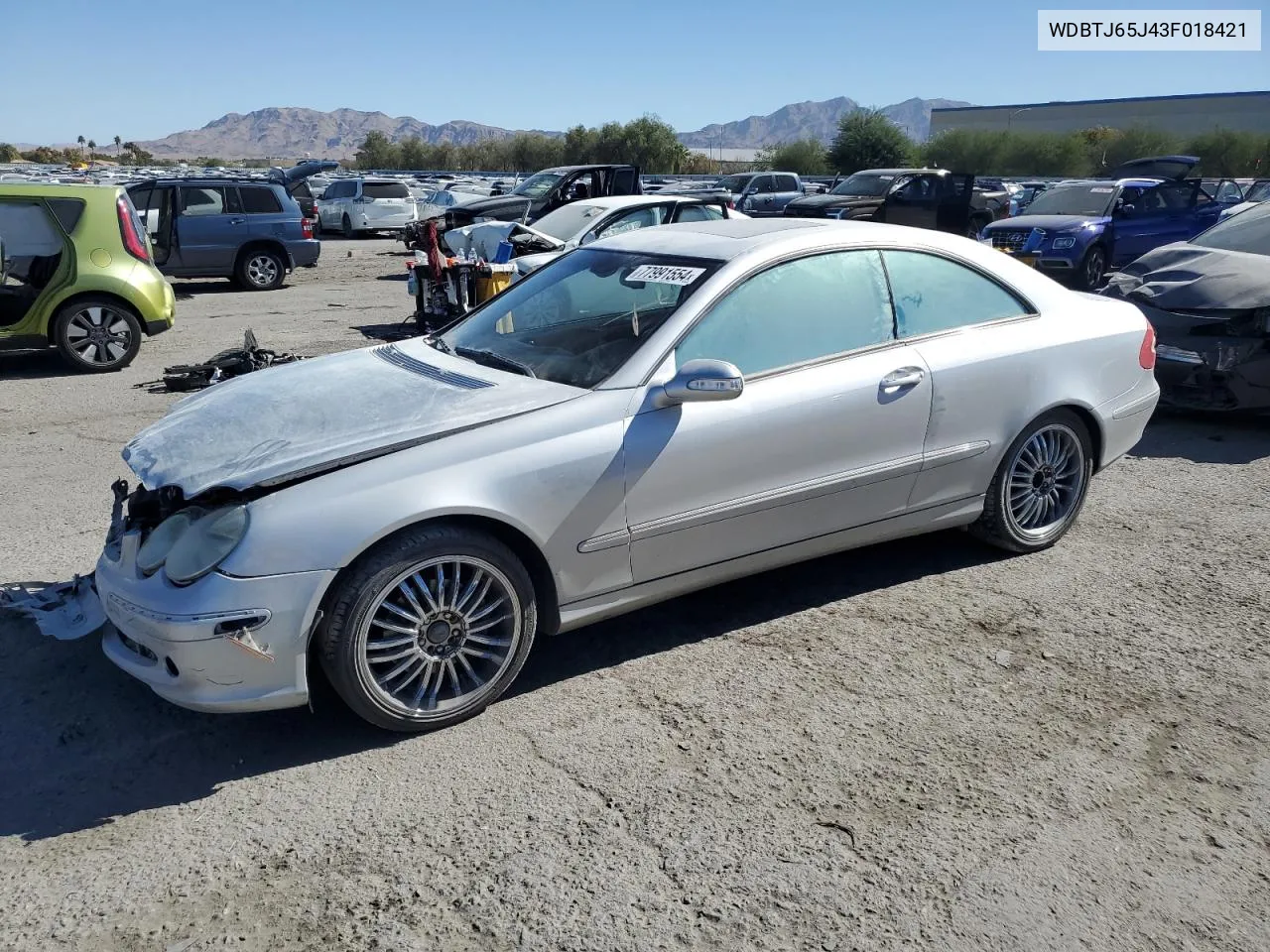 2003 Mercedes-Benz Clk 320C VIN: WDBTJ65J43F018421 Lot: 77991554