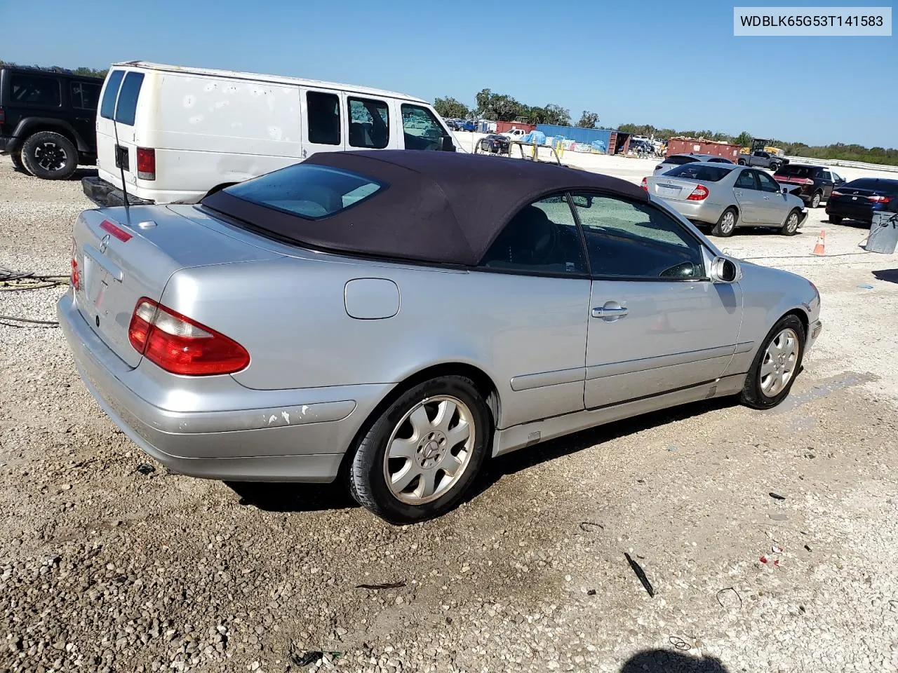 2003 Mercedes-Benz Clk 320 VIN: WDBLK65G53T141583 Lot: 80689434