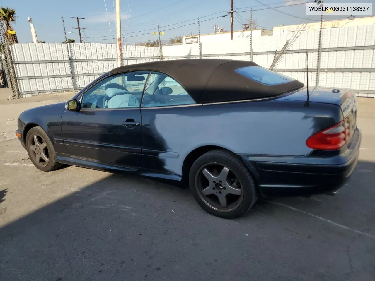 2003 Mercedes-Benz Clk 430 VIN: WDBLK70G93T138327 Lot: 81527674