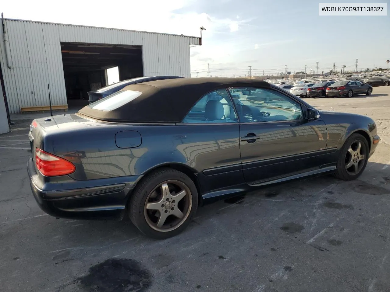 2003 Mercedes-Benz Clk 430 VIN: WDBLK70G93T138327 Lot: 81527674