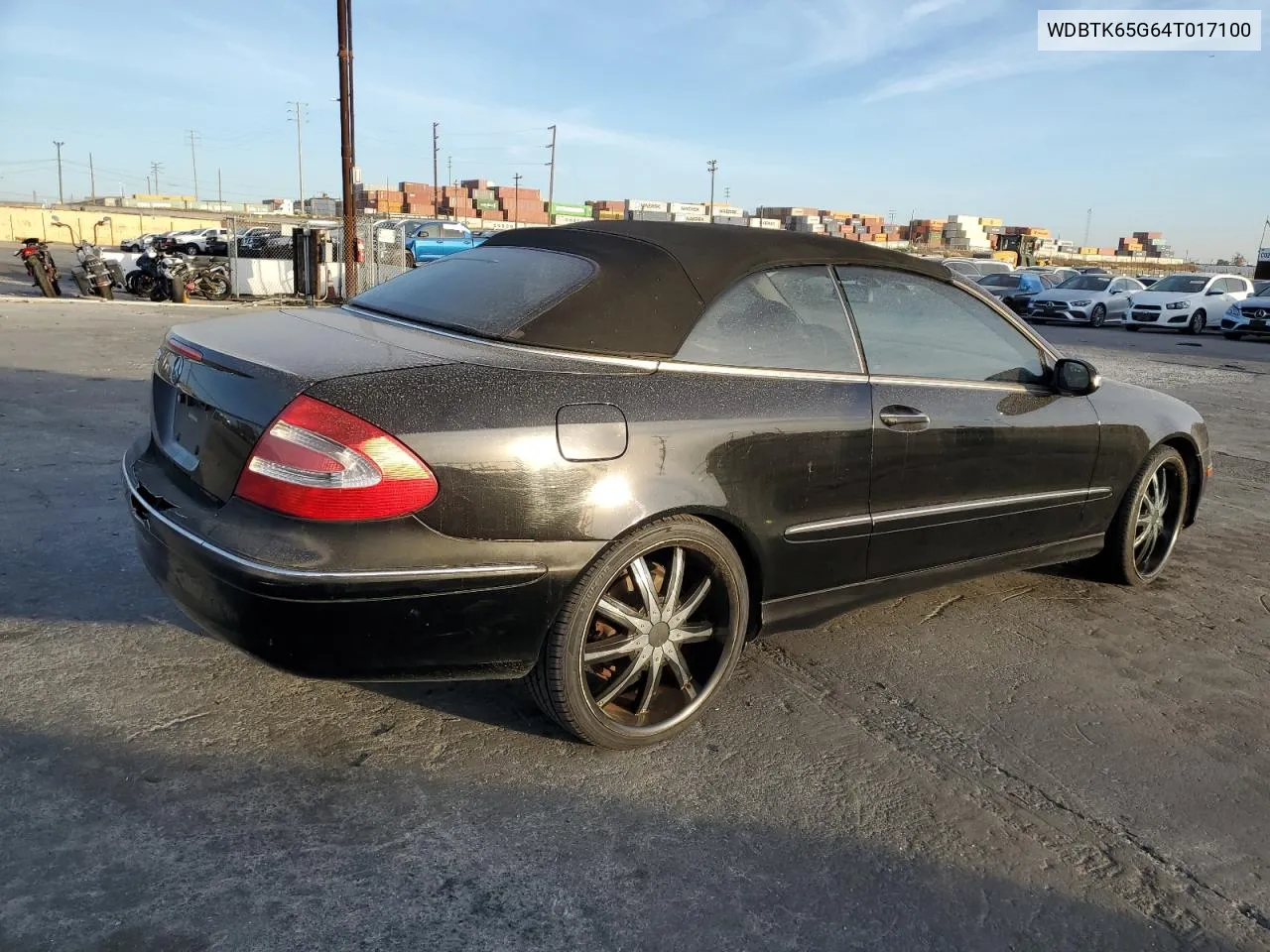 2004 Mercedes-Benz Clk 320 VIN: WDBTK65G64T017100 Lot: 78289534