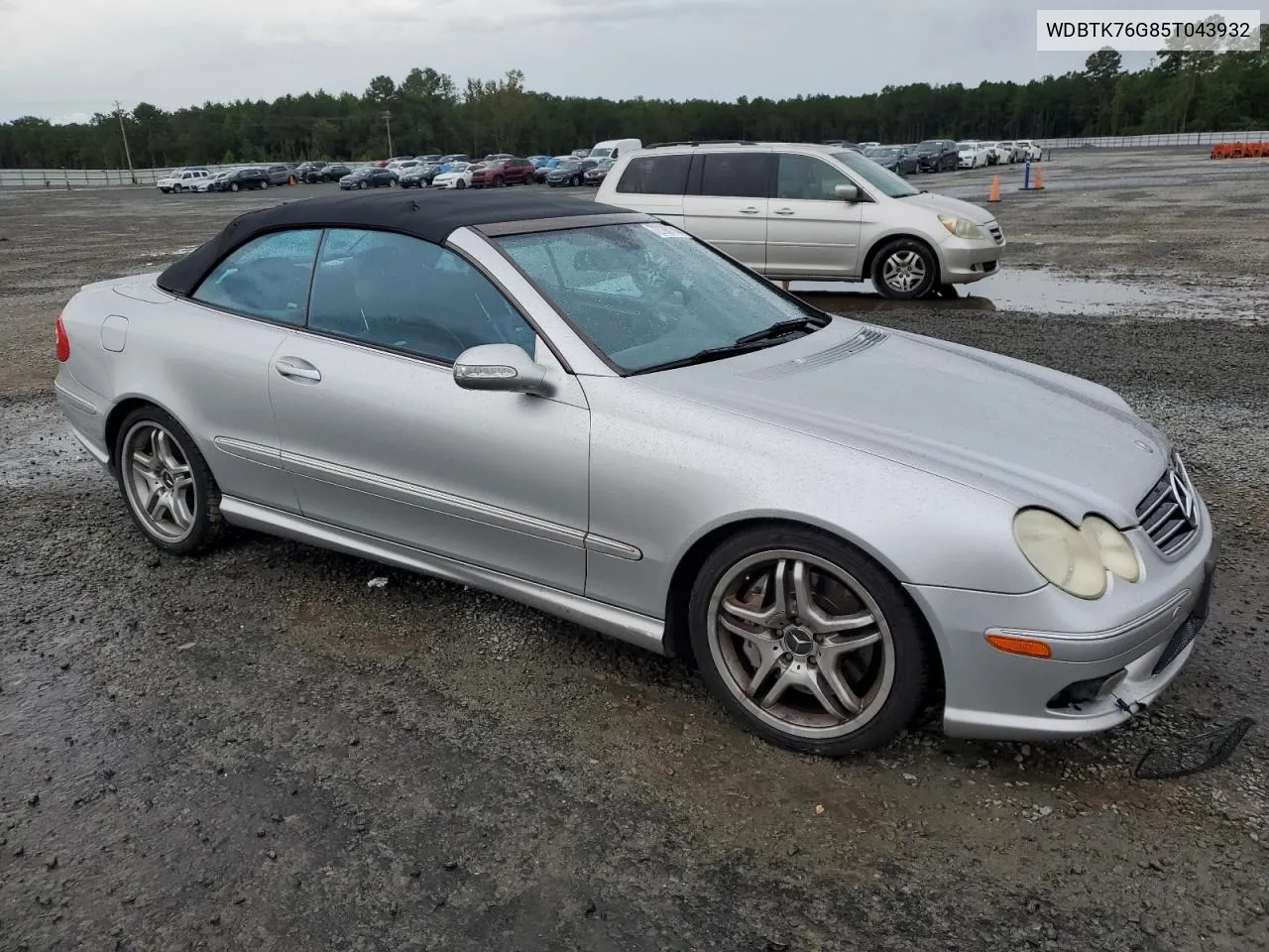 2005 Mercedes-Benz Clk 55 Amg VIN: WDBTK76G85T043932 Lot: 72786774