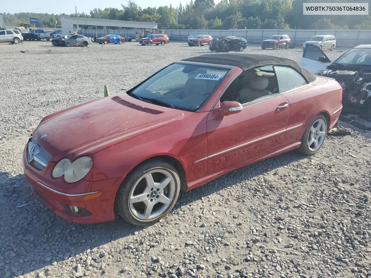 2006 Mercedes-Benz Clk 500 VIN: WDBTK75G36T064836 Lot: 68980484