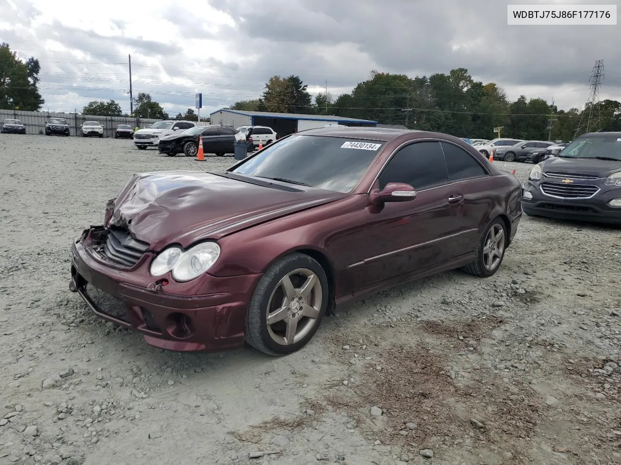 2006 Mercedes-Benz Clk 500 VIN: WDBTJ75J86F177176 Lot: 74430134